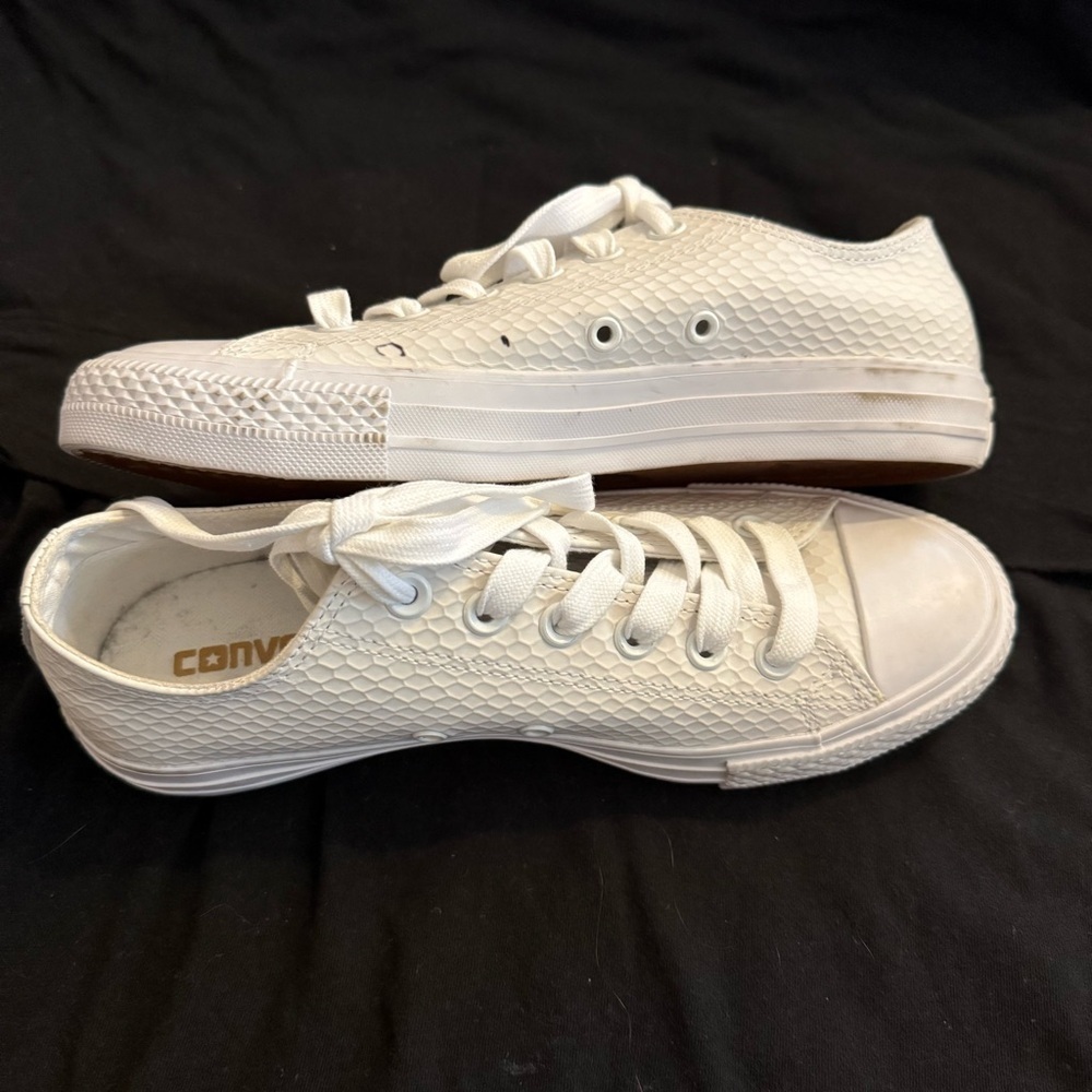 NWOT Converse White Snake Texture Leather CTAS II OX Chuck Taylor ALL STAR - Picture 3 of 9
